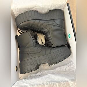 NWT, Nike Air Jordan 1 Brooklyn, Black/Flat Pewter-black, Women’s 10 | Men’s 8.5